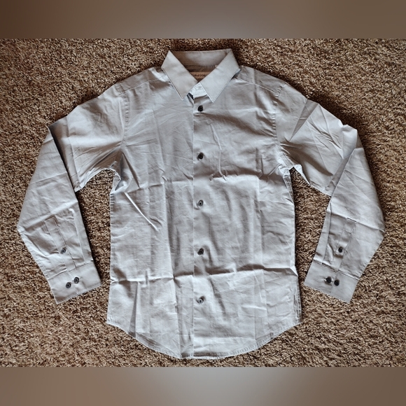 Calvin Klein Slim Stretch Gray Button Down Shirt NWOT - Picture 1 of 11